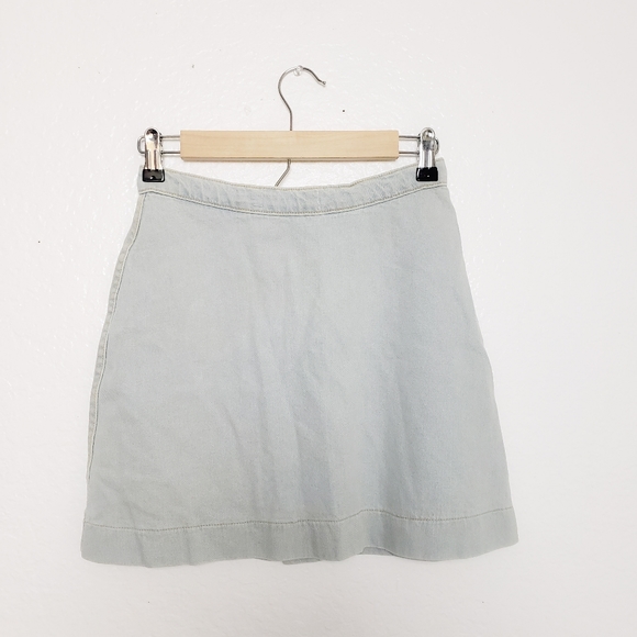 American Apparel women's denim button front skirt - Picture 6 of 8